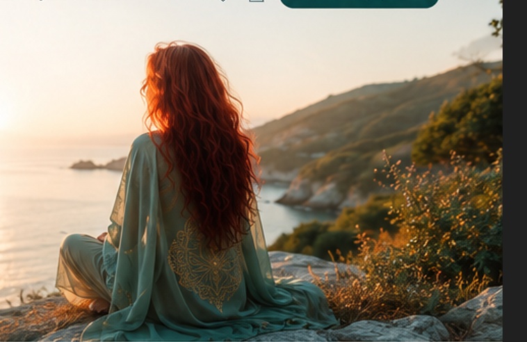Frau am Meer im warmen Abendlicht